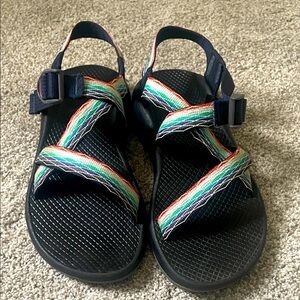 Chaco performance sandals women’s Sz 8 multicolor adjustable top strap Like New